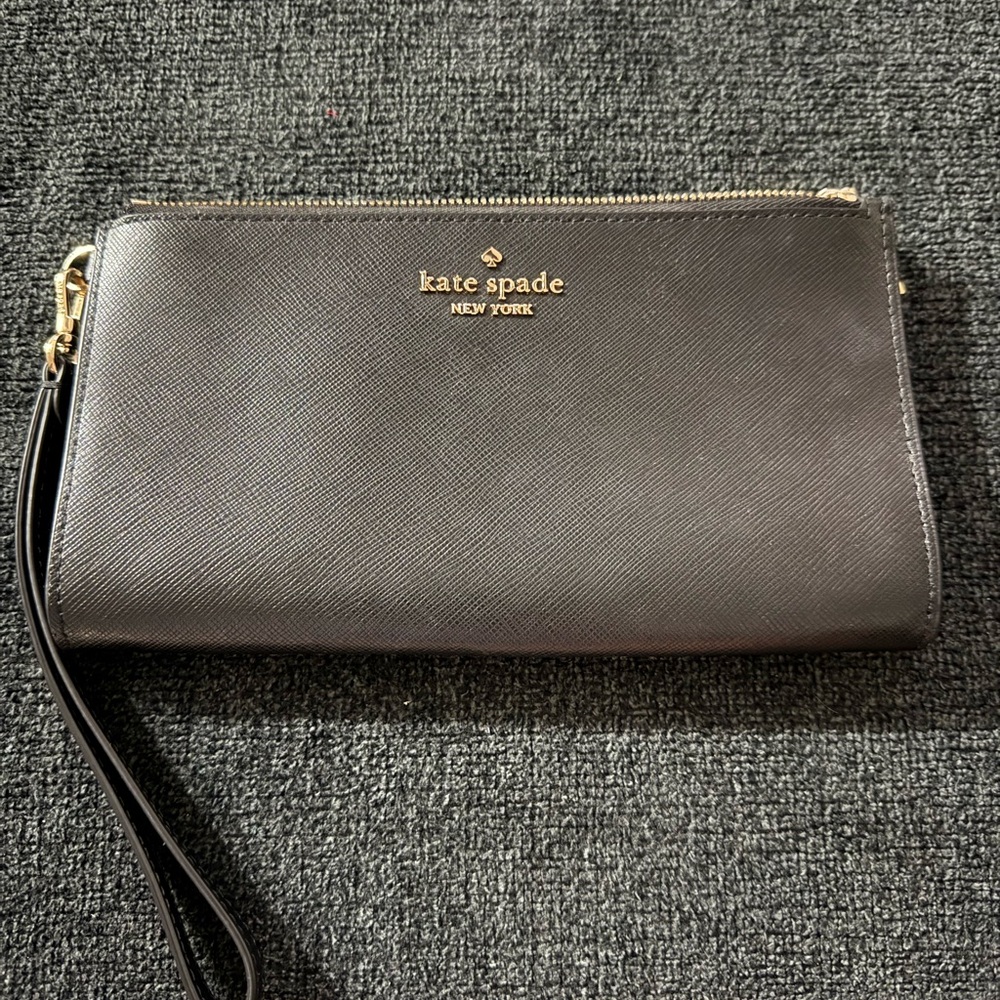 Kate Spade Navy Clutch with Gold Accents